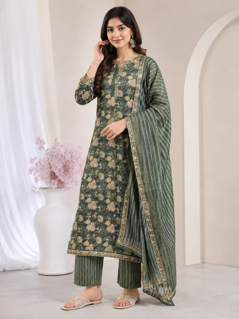 প্রিমিয়াম জয়পুরি কটন থ্রি-পিস