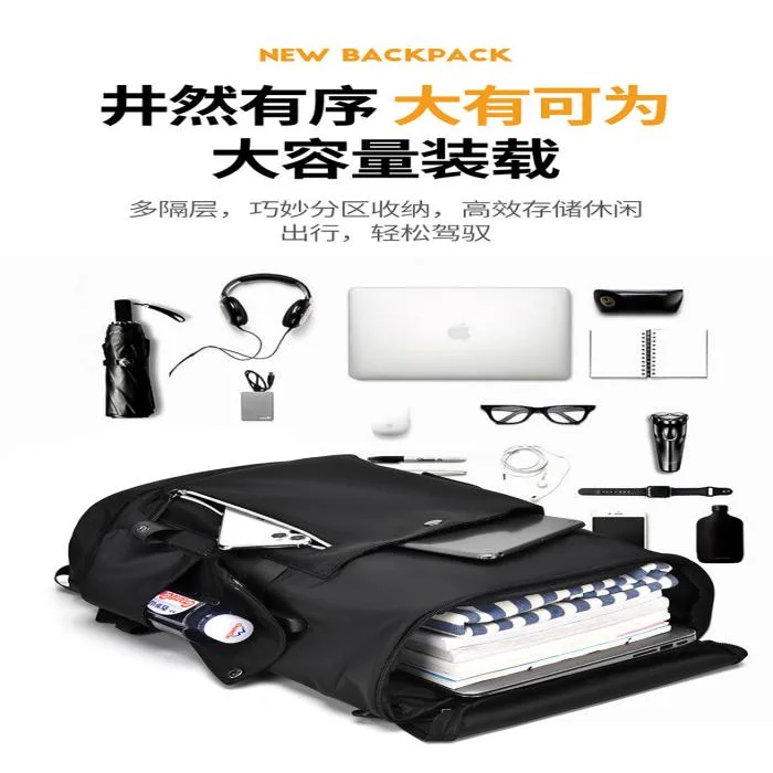 Large Capacity College & Travel Backpack (Black)