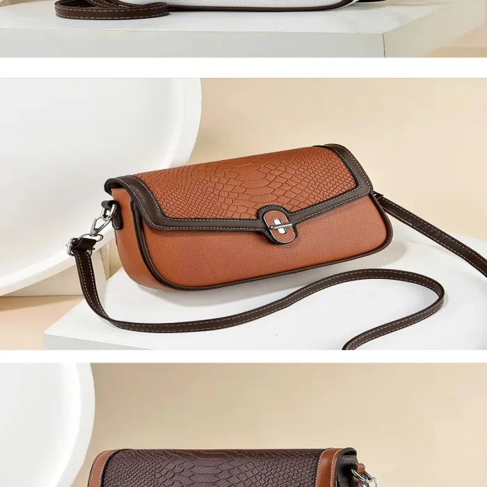 Small Handbag PU Leather High Quality Shoulder Bag (Brown)