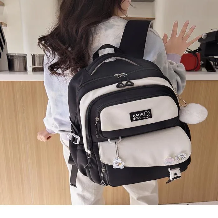 Cute Casual Premium Kids School Backpack (Black)