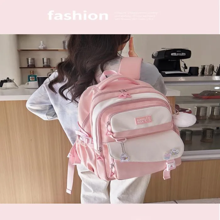 Cute Casual Premium Kids School Backpack (Pink)