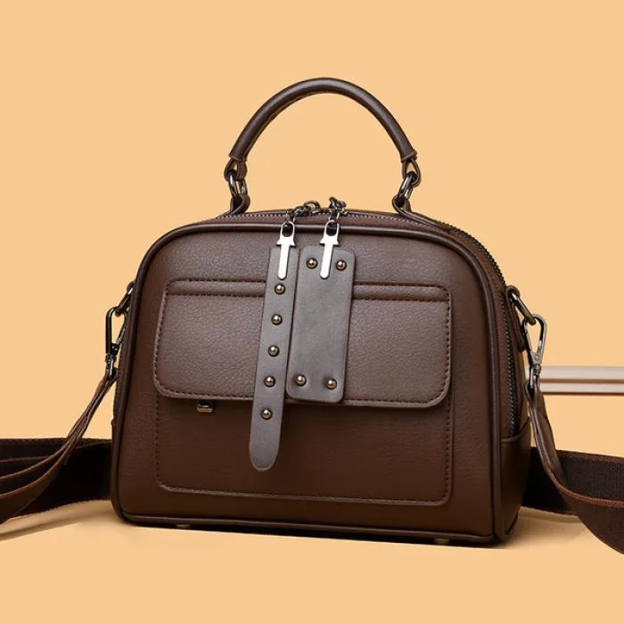 Luxury Multi-Layer Commuter Handbag (Coffee)