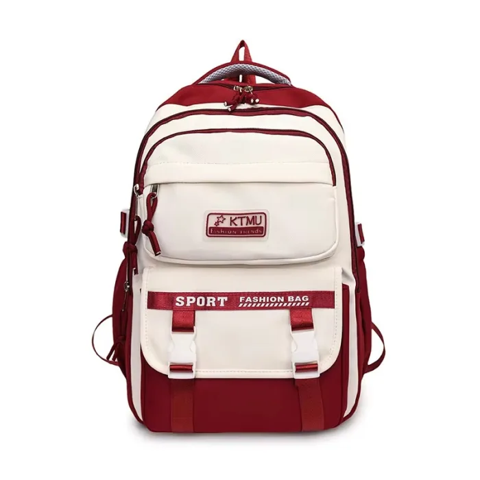 Lightweight College Student Backpack(Red)