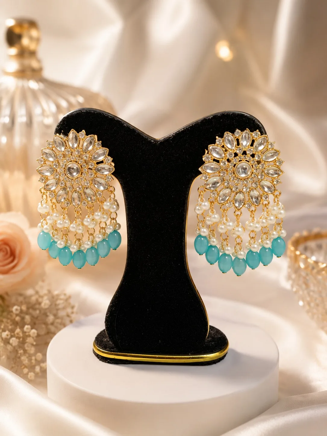 Royal Kundan Pearl Drop Earrings