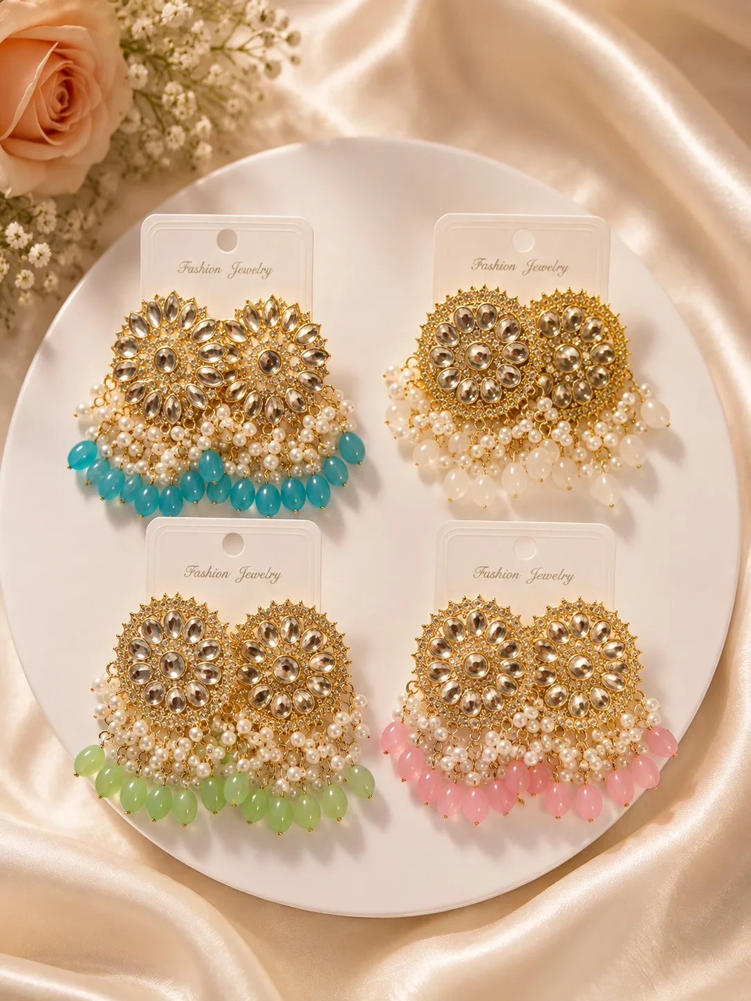 Royal Kundan Pearl Drop Earrings