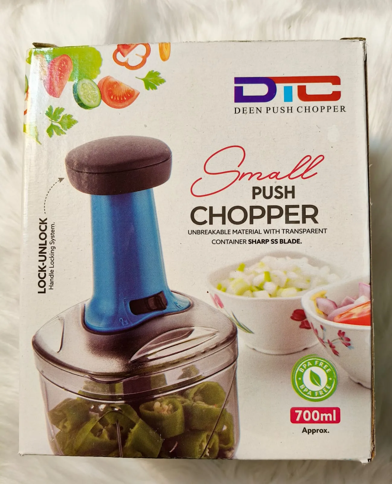 6 Sharp Stainless Steel Blade Manual Vegetable Chopper