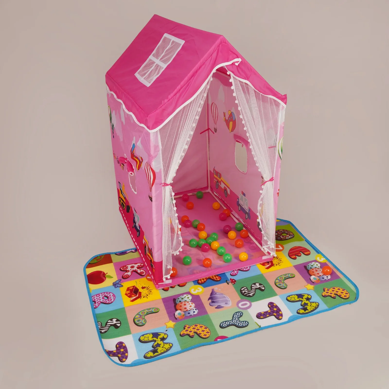 Castle House Printed Play Tent (pink)